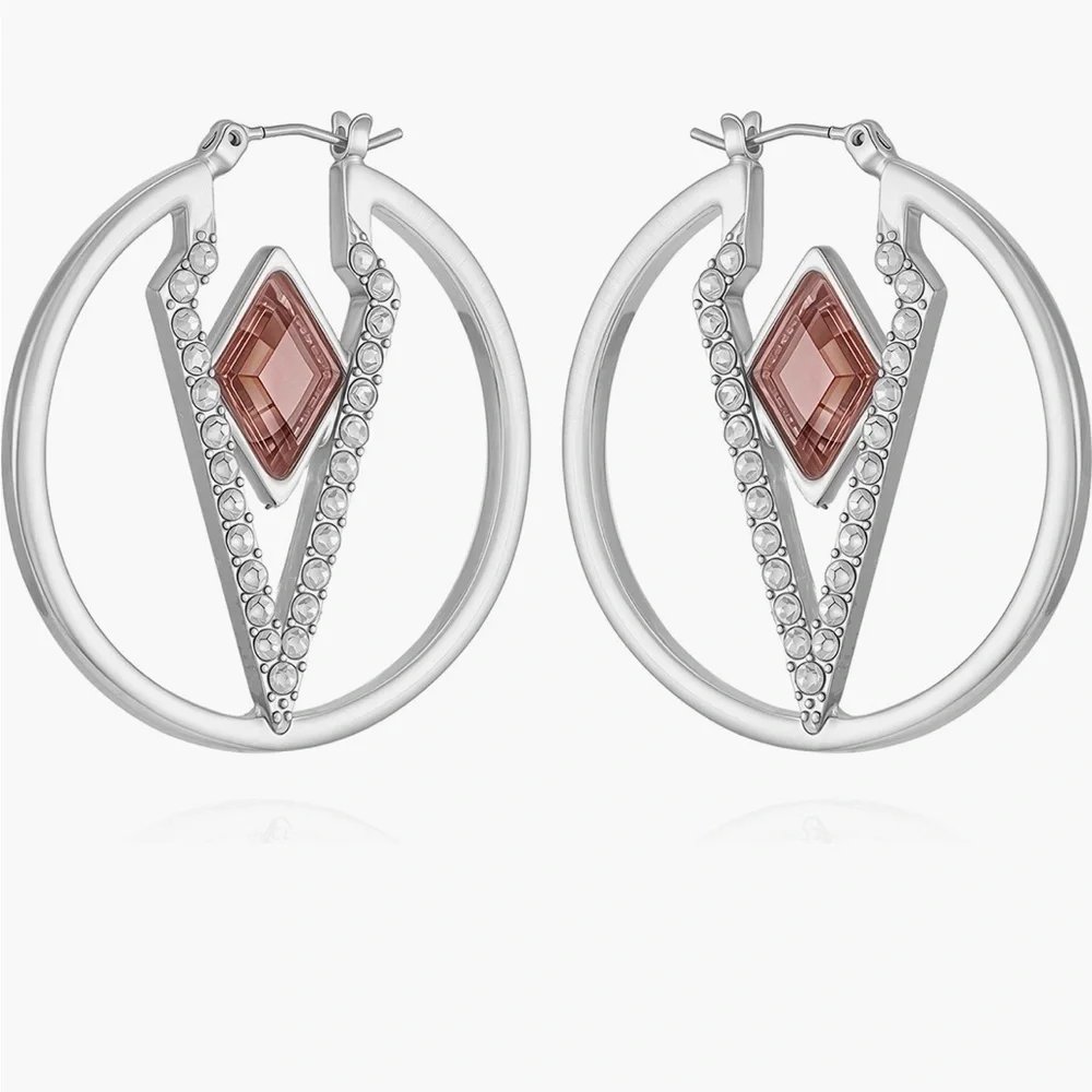 VINCE CAMUTO Glass Stone Hoop Earrings